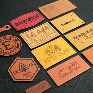 Patch en cuir PU avec logo personnalisé |   Étiquette de marque gravée au laser et embossée pour le streetwear et le denim |   Prix de gros d'usine - Product Image 5