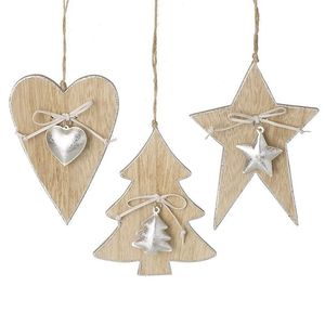 Traditional Wooden Hanging <b>Tree</b> <b>Ornament</b> Classic Handmade Craft For Christmas <b>Tree</b> Decoration Home Display - Product Image 6