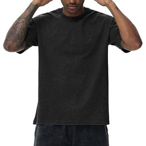 T-shirt en coton noir uni pour homme, manches courtes, col rond, coupe classique, jersey décontracté, couleur unie, design simple - Product Image 1