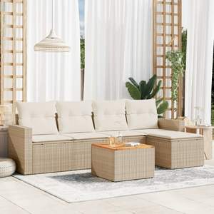 Set Divano da Giardino Beige Crema Bianco - Product Image 1