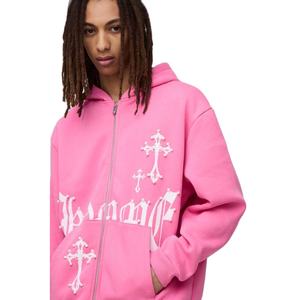 Sudaderas con Capucha Personalizadas para Hombre, con Estampado de Logotipo, Invierno, Lisas, Teñidas, con Cierre, de Alta Calidad, Gruesas, Estilo Urbano, 100% Algodón - Product Image 1