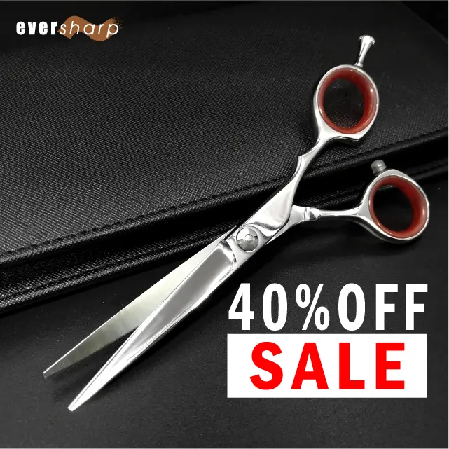 5.75 Inch Premium Straight Hair Scissors Offset Handle Ergonomic Design Soft Comfort Handle Ring