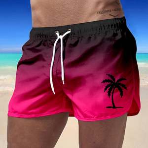 Short de bain imprimé pour homme OEM, taille haute élastique, léger, en Spandex et Polyester, séchage rapide, protection UV, pour l'été et la plage - Product Image 6
