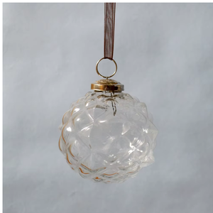 Premium Handmade Modern Clear Glass Hanging Christmas Ornament Decorative Tree | <b>Bauble</b> Holiday Pendant for Xmas Home Party - Product Image 2
