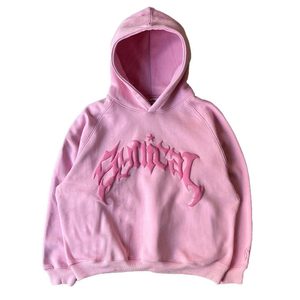 เสื้อฮู้ดโอเวอร์ไซส์ผู้ชาย ผ้าฝ้ายเฟรนช์เทอร์รี่ พิมพ์ลายโลโก้ด้านหน้า สไตล์สตรีทแวร์ ใส่ได้ในฤดูใบไม้ร่วง ทรงปกติ ไม่บุซับใน - Product Image 3