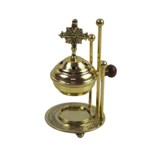 Brass Incense Holder with Wood Handle Incense Burner Incense Holders with Ash Catcher Trending Product Brass Lobandaan - Product Image 3