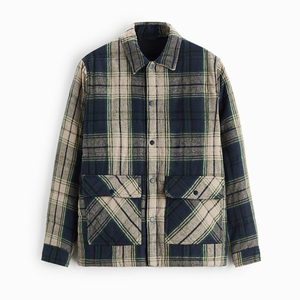 Camisa Chaqueta de Franela a Cuadros para Hombre, de Alta Calidad, para Invierno, Estilo Urbano, con Capucha, Forro Polar Térmico y Logotipo Frontal - Product Image 5