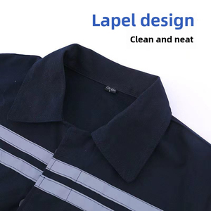 ชุดทำงานผ้าฝ้ายป้องกันน้ำมันสำหรับผู้ชาย ชุดป้องกันความปลอดภัยแบบสะท้อนแสงสองชั้น สำหรับงานก่อสร้าง - Product Image 4