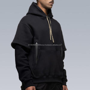 Men's <b>100</b>% Cotton Hooded Sweatshirt Oversize Pullover Custom Print Blank Drop Shoulder Hoodies Heavyweight Hoodie for Mens - Product Image 6