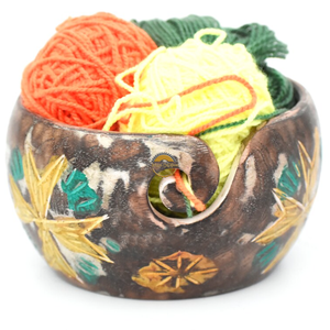 Cuenco de Hilo de Madera Estilo Antiguo, de Teca Pulida Jali, con Decoración Tallada Ovalada, Soporte para Regalos, Hogar, Cocina, Animal, de AYAANS - Product Image 2