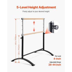 Barra da Balletto Portatile Autoportante da 4 Piedi, Altezza Regolabile, Anti-Scuotimento, Attrezzatura per Fitness e Ginnastica - Product Image 4