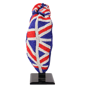 Diadema con Cuentas de Colores Blanco, Rojo y Azul, Estilo Bandera del Reino Unido, Acolchada, para Mujeres y Niñas, Regalos de Moda - Product Image 1