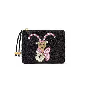 Seed Beaded Double Strawberry Fruit Eco-Friendly Handmade Mini <b>Coin</b> Purse Small Saving Pouch for Carry Key Card <b>Case</b> Makeup - Product Image 6