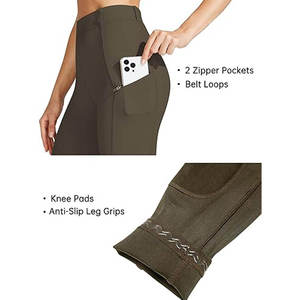 <b>Women</b>’s Premium High Waist Equestrian Riding Breeches Stretch Leggings with Knee Grip Silicone Patch and Secure Phone Pocket - Product Image 4