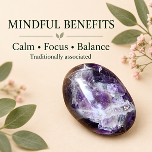 Natural Amethyst Gemstone Oval Polished <b>Worry</b> <b>Stone</b> for Anti-Anxiety Relief and Meditation Home Decoration - Product Image 2