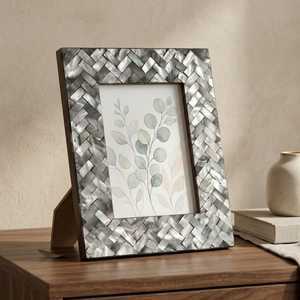Cadre photo en mosaïque de nacre de qualité supérieure, fait main, taille et forme personnalisées, présentoir décoratif pour photos avec finition polie pour - Product Image 4