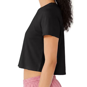 <b>Aesthetic</b> New Crop <b>Top</b> Mockup Everyday Casual Soft Pink Cropped T-Shirt Product Photo Trendy Branding Cropped T-Shirt - Product Image 5