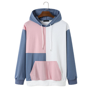 Sudadera con Capucha Personalizada con Logotipo de Marca para Hombre, Diseño de Paneles en Contraste de Color, Estilo Urbano, Sudadera de Forro Polar - Product Image 1