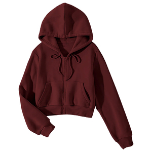 Sweat à capuche pour femme en molleton double tricoté respirant de haute qualité avec logo frontal, en polyester/coton, pour fabricants sur mesure - Product Image 1