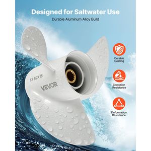 Elica Fuoribordo in Alluminio OEM Aggiornata a 15 Denti, Adatta per Motori Yamaha 60-130 HP con Alloggiamento da 4-1/4 Pollici - Product Image 3