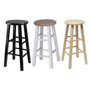 Chaise de salle à manger ronde en bois massif, design sans dossier, pour la maison, le bar ou la cuisine, vente en gros auprès d'un expert en meubles - Product Image 2