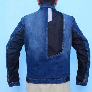 แจ็คเก็ตยีนส์วินเทจผู้ชายรักษ์โลก สกรีนโลโก้ได้ แจ็คเก็ตยีนส์มอเตอร์ไซค์แบบฟอกสำหรับผู้ชาย - Product Image 2