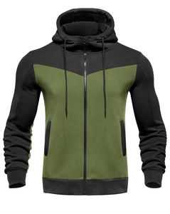 3pcs Men's Casual Hooded Patchwork Set with Long-sleeved Solid-color T-shirt Men's Casual Sportswear Set made in Bangladesh - Product Image 3
