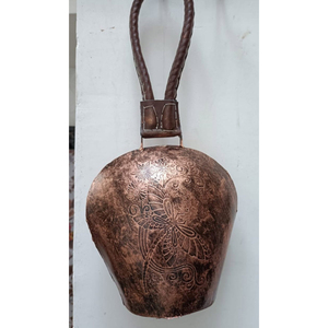 Campana Navideña con Acabado Dorado Antiguo y Cuerda de Yute, Campana Rústica de Metal con Diseño de Árbol de la Vida para Decoración Festiva y del Hogar - Product Image 5