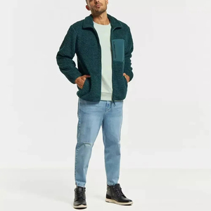 2026 Newest Arrival <b>Thick</b> <b>Fleece</b> <b>Jacket</b> Zipper Closure Windproof Winter Outerwear Solid Color Sherpa Lining Sherpa <b>Jackets</b> - Product Image 3