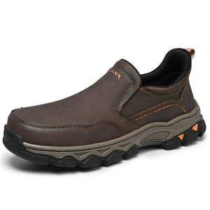 Mocassins en cuir PU pour hommes, style rétro britannique, chaussures décontractées à enfiler, semelle en caoutchouc, doublure en fourrure, logo brodé - Product Image 6