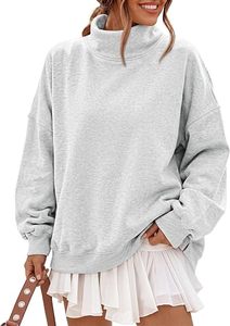 Sudadera Oversize de Cuello Alto para Mujer, Personalizada al por Mayor, de Algodón Suave con Forro Polar, Logotipo Impreso, Estilo Urbano de Invierno - Product Image 3