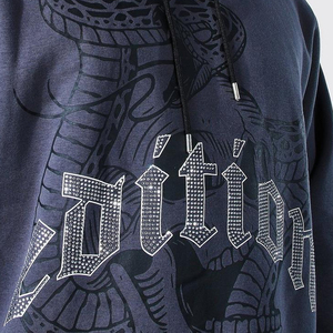 Sudadera con Capucha de Invierno, Oversize, de Felpa Gruesa 100% Algodón, con Estampado Serigrafiado Personalizable, Estilo Urbano Vintage con Pedrería - Product Image 6