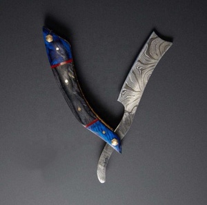 Rasoir droit en acier Damas de haute qualité, manche en bois, rasoir de qualité supérieure pour le rasage des cheveux, du visage et du corps par LCI - Product Image 3