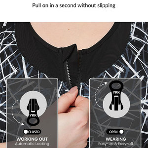 Plus Size High Support Print Lace Racerback <b>Sports</b> <b>Bra</b> <b>Front</b> <b>Zip</b> Seamless OEM Service Breathable Quick Dry Spandex/Nylon Gym - Product Image 4