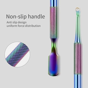 Empujador de Cutículas de Acero Inoxidable de Doble Punta, Raspador Circular, Herramienta de Manicura para Eliminar Piel Muerta, 13.3 cm, Reutilizable, Cuidado de Uñas - Product Image 2