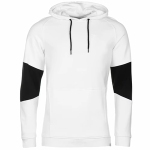Sweat-shirt à capuche personnalisé pour homme, color block, 100% coton, blanc et noir, avec poche kangourou, vente en gros OEM - Product Image 1