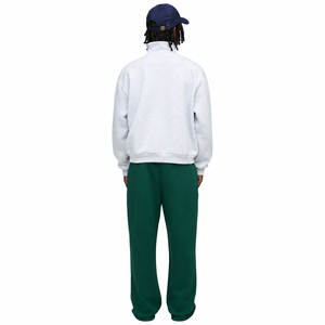 เสื้อสเวตเชิ้ตผู้ชายสีเทาอ่อน คอตั้ง ซิป ¼ ตัว ทรงโอเวอร์ไซส์ ผ้าฝ้ายถักเนื้อเฟรนช์เทอร์รี่ สวมใส่สบายๆ สำหรับฤดูใบไม้ร่วง - Product Image 2