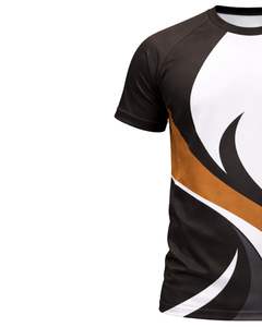 Custom <b>Men</b> White <b>Brown</b> Sports <b>T</b> <b>Shirt</b> Quick Dry Polyester Spandex Athletic Gym Running Training Short Sleeve Custom Print Tee - Product Image 3