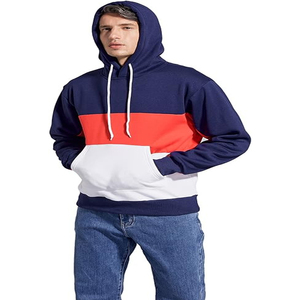 OEM de alta calidad personalizado sudaderas con capucha Unisex pulóver 100% algodón Sudadera con capucha bordado Logo bloque Color hombres sudaderas con capucha - Product Image 2
