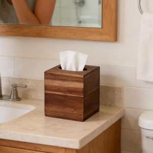Wholesale Vintage Acacia Wooden Square <b>Tissue</b> Box Holder <b>Tissue</b> Box Cover Tabletop Bathroom Office from Vietnam - Product Image 4