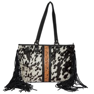 Attractive Leather Stylish Cowhide Fur Fringe Customized <b>Bag</b> Handmade <b>Boho</b> Style Western Unique Pattern Carry Hand <b>Bags</b> item set - Product Image 3