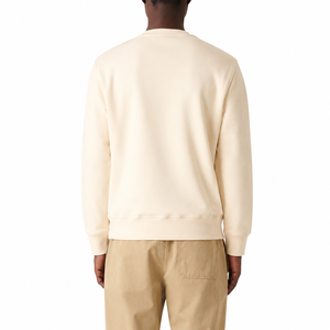 Sudadera personalizada color crema con cuello redondo y bolsillo utilitario en el pecho |   Sudadera de Felpa de Algodón Premium - Product Image 2