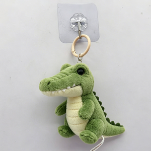 พวงกุญแจจระเข้ตุ๊กตาขนนุ่มแบบกำหนดเอง รูปทรงการ์ตูนสีเขียว 3 มิติ - Product Image 1