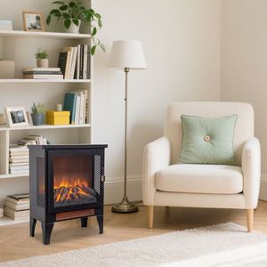 Stufa Elettrica Autoportante da 17 Pollici con Effetto Fiamma 3D, Colore Nero - Product Image 5