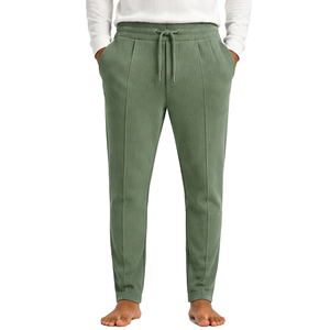 <b>Mens</b> Waffle Knit Leisure Trousers <b>Slim</b> <b>Fit</b> Textured Casual <b>Jogger</b> Pants Elastic Drawstring Waist Custom Daily Bottoms Custom <b>Men</b> - Product Image 1