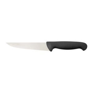 Cuchillos Negros Ergonómicos para Rebanar Alimentos con Mango Contorneado y Filo Plateado para Cortar Frutas y Tareas de Cocina - Product Image 1