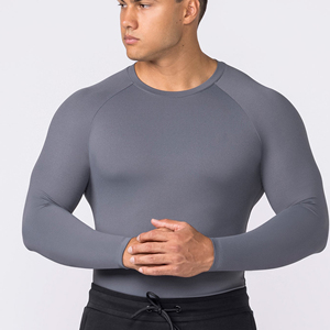 Breathable New Knitted Sweater Custom Logo Men's Long-sleeved T-shirt New Solid Color Waffle Check <b>Base</b> <b>Layer</b> Men's Sweatshirt - Product Image 6