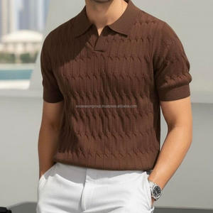 Camisas de Hombre Lisas con Cuello de Punto Trenzado, Diseño Clásico, Algodón Mercerizado Personalizado, Fábrica ODM - Product Image 3