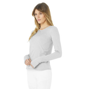 Camisetas de Manga Larga Casuales para Mujer, Ligeras, para Exteriores, de Alta Calidad, Color Sólido, Algodón y Elastano, Transpirables y Ecológicas - Product Image 2