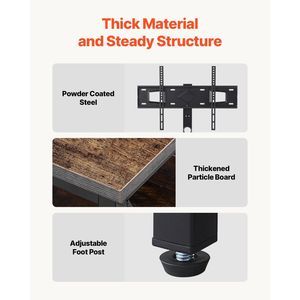 Supporto TV da 48 Pollici con Montaggio per TV da 75 Pollici, Centro Intrattenimento con Presa di Corrente, Consolle TV Regolabile in Altezza, Supporto TV Indipendente - Product Image 4